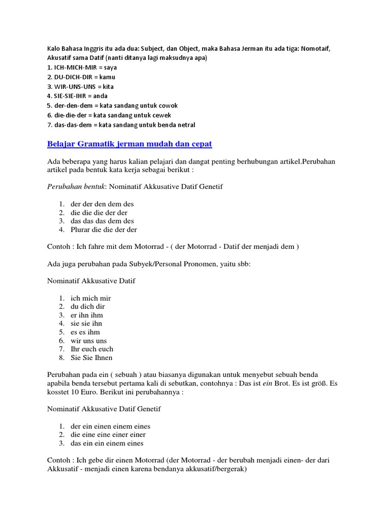 Belajar Bahasa Jerman