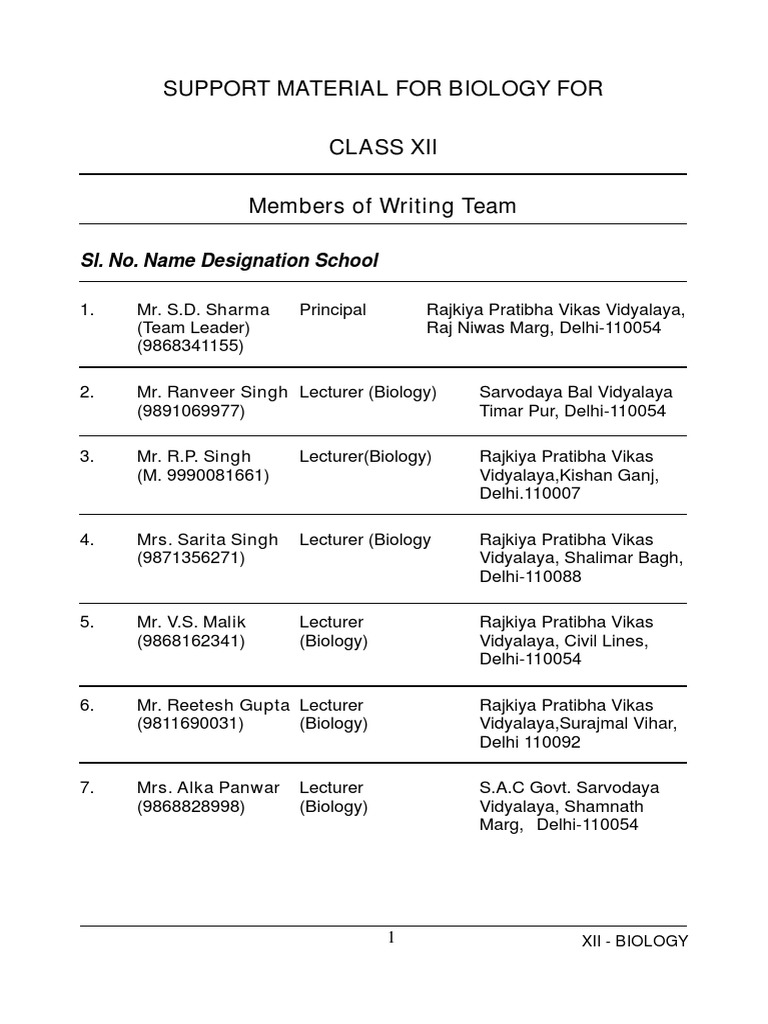 KVS Study Material Biology Class 12 PDF Dominance