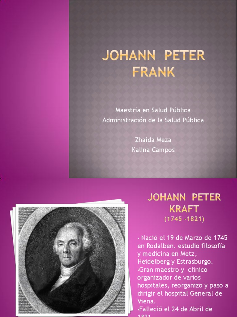 Johann Peter Frank: Pionero en Salud Pública | PDF