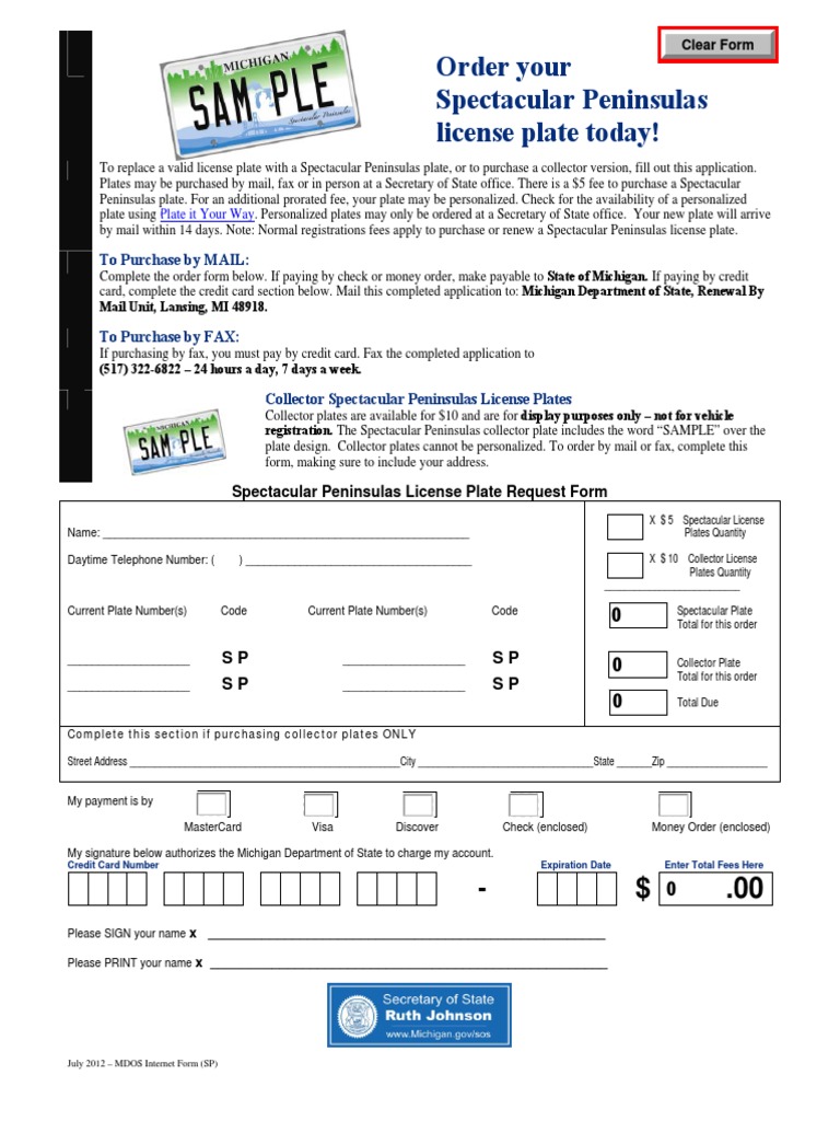 Order Spectacular Peninsulas Plates | PDF | Vehicle Registration Plate ...