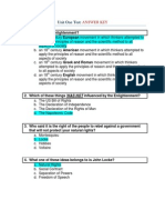 Unit One Test Answer Key