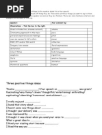 Speech Peer Feedback Instructions