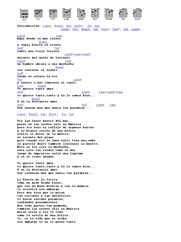 Acordes De Guitarra De Caruso Docx