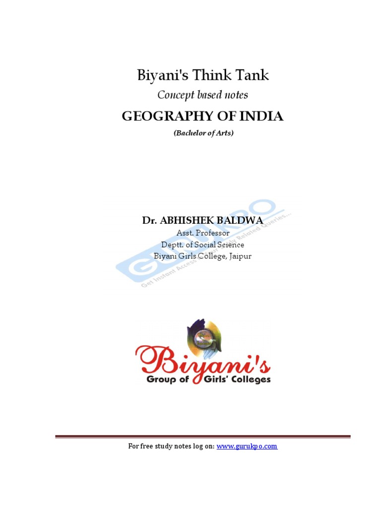 Geography of India PDF Monsoon Soil