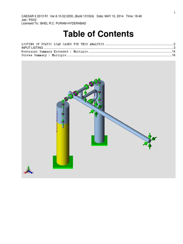 CAESAR II Static Load Analysis Summary | PDF | Materials Science ...