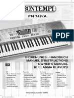 Bontempi Keyboard PM 749/A Users Manual
