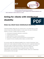 Factsheet for Lawyers Acting for Clients With Intellectual Disability