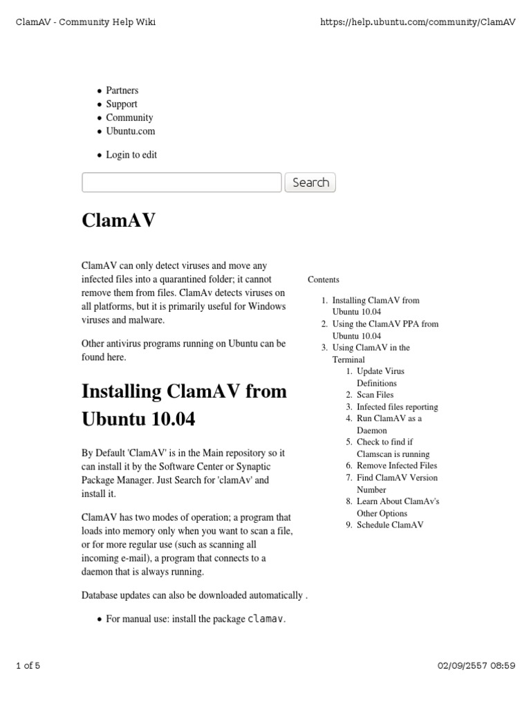 ClamAV Installation and Usage Guide | PDF | Computer Virus | Computer ...