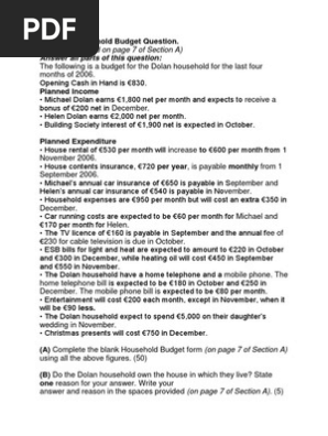 household budget 2006