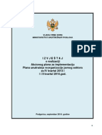 IZVJEŠTAJ o Realizaciji Akcionog Plana Za Implementaciju Plana Unutrašnje Reorganizacije Javnog Sektora Za IV Kvartal 2013 I I I II Kvartal 2014.god.