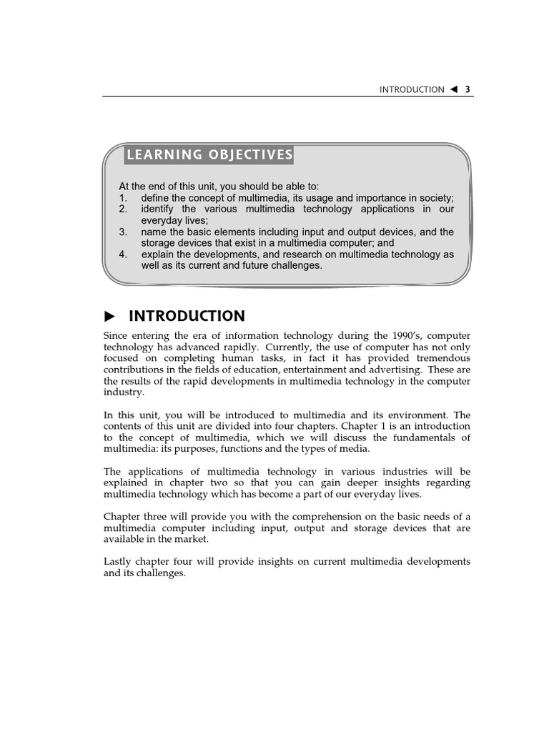 Learning Objectives: Introduction W | PDF | Videoconferencing | Multimedia