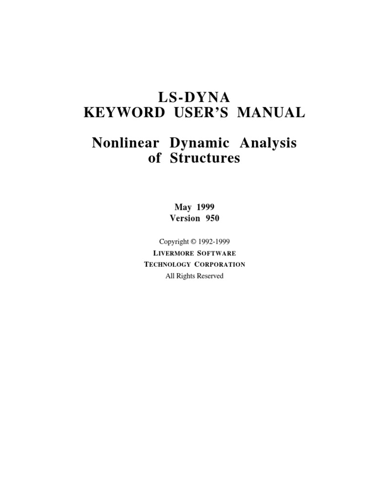 Ls Dyna 950 Manual K | PDF | Areas Of Computer Science | Computing