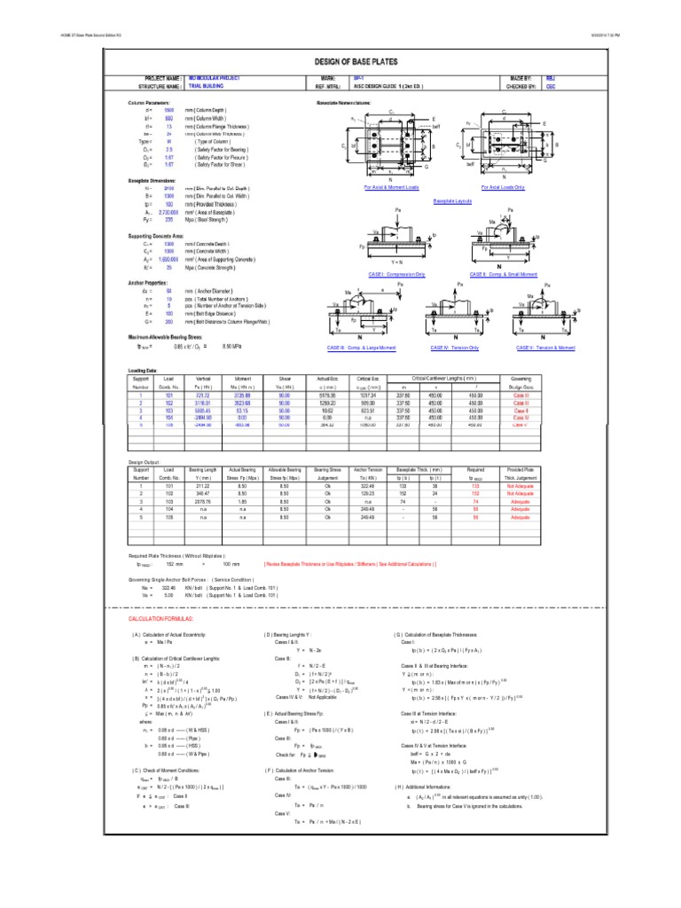 AISC Steel Baseplate Design