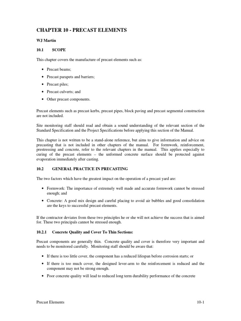 Precast Elements Manufacturing Guide | PDF | Precast Concrete | Beam ...