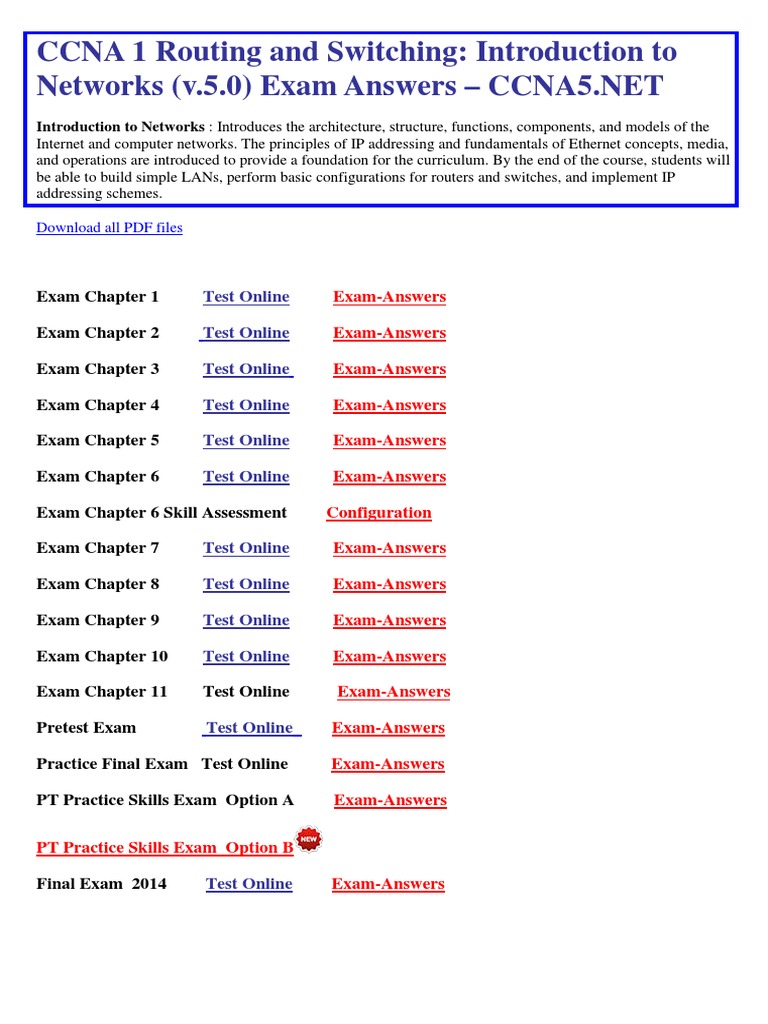 Cisco Chapter 6 Exam Answers