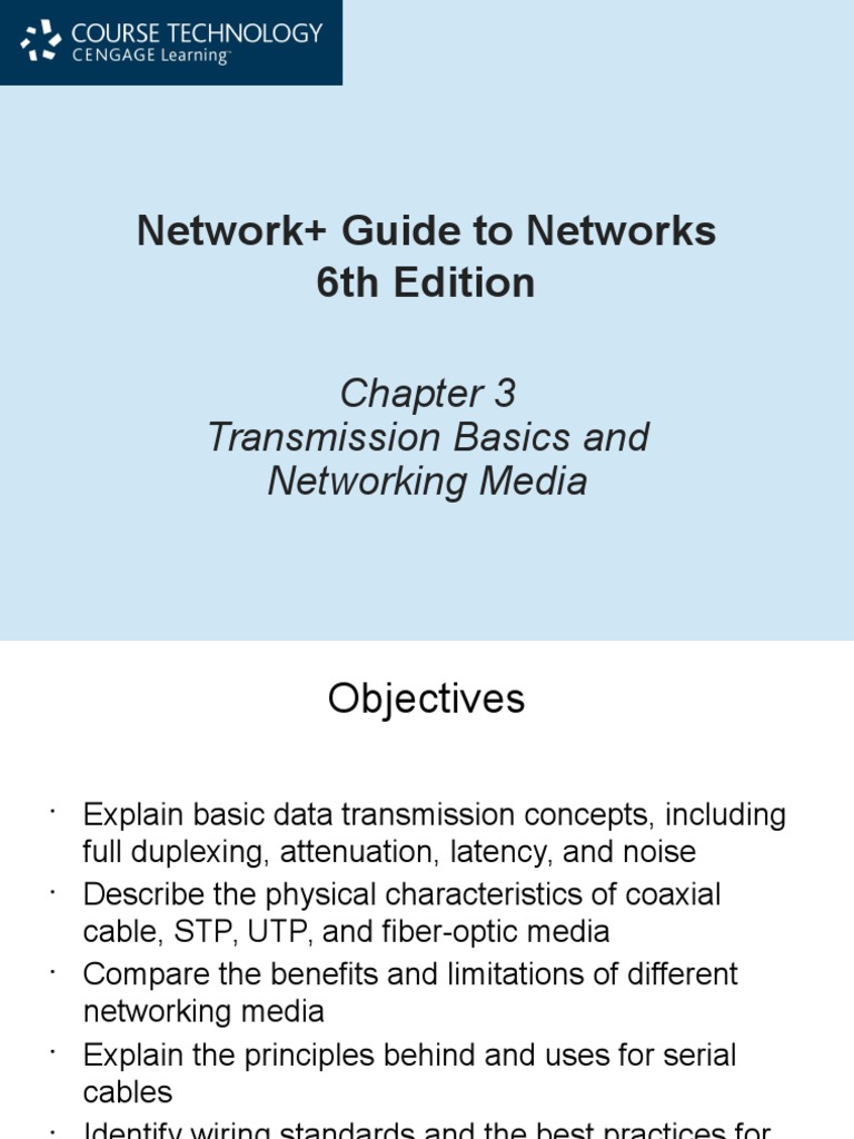Network+ Guide To Networks 6th Edition Transmission Basics and