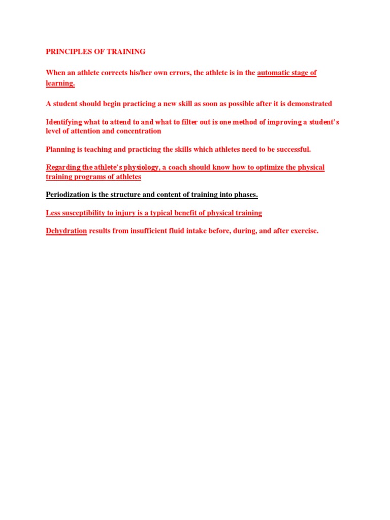 Training Principles for Athletes | PDF