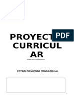 Proyecto Curricul AR: Establecimiento Educacional