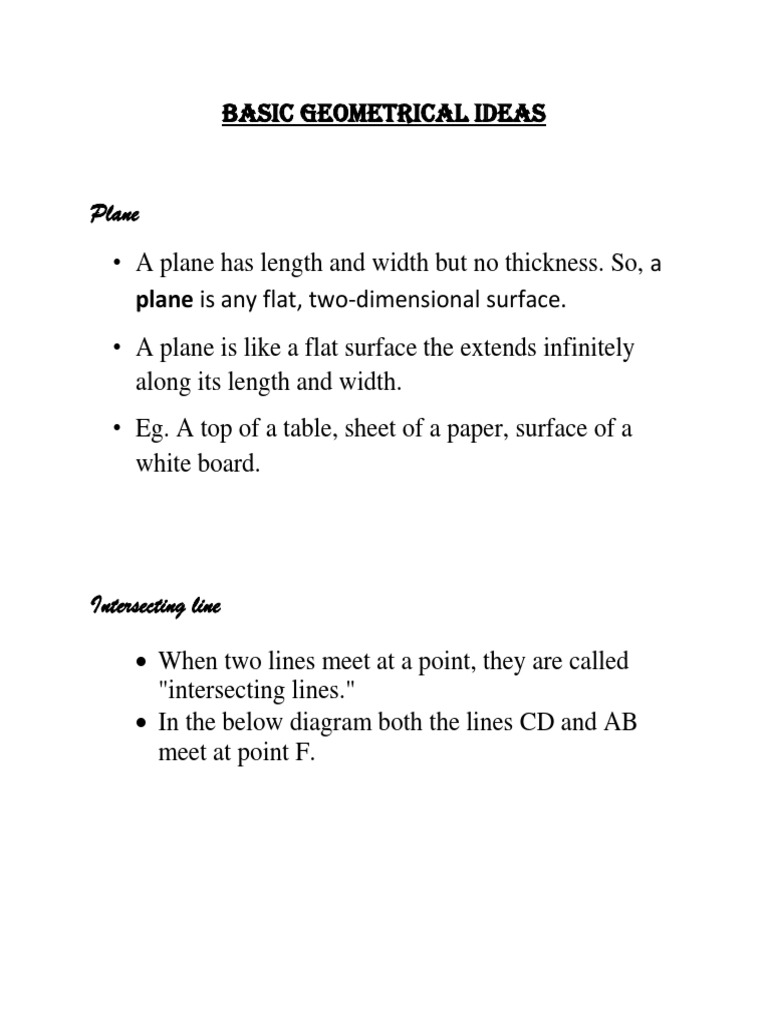 Basic Geometrical Concepts Explained | PDF | Circle | Line (Geometry)