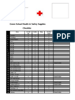 Green School Health & Safety Supplies Checklist: Area 1st Aid Kit Folder Map em Res Chart Notes