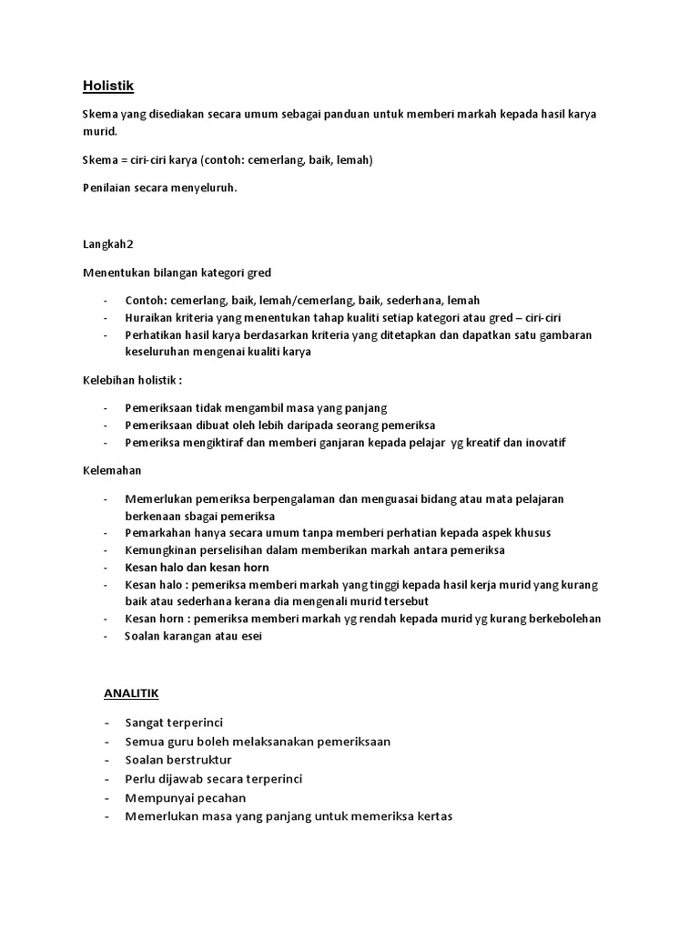 PSV - Tajuk Holistik Dan Analitik  PDF