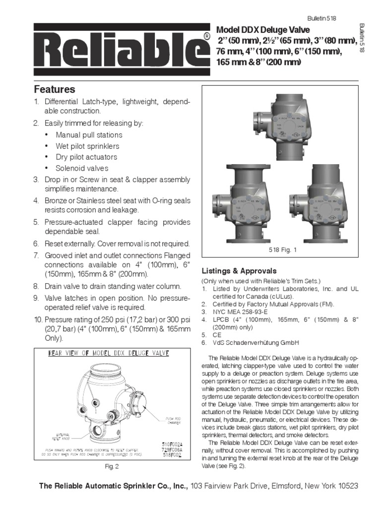 Reliable DDX Deluge Valve Overview | PDF | Fire Sprinkler System | Valve