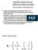 Matriks Leslie untuk populasi ikan salmon