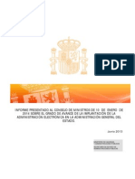 Informe Sobre Grado Avance Administracionelectronica en AGE Junio 2013