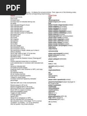 Cheat Codes Skyrim Werewolves Vampires
