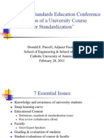 University Standardization Course