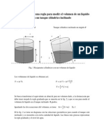 Graduación de Una Regla para Medir El Volumen de Un Líquido en Un Tanque Cilíndrico Inclinado