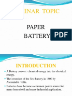 Seminar Topic: Paper Battery