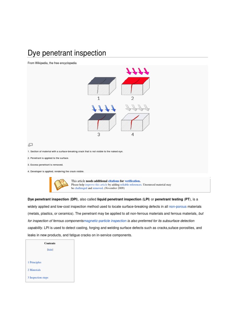 Dye Penetrant Inspection Guide | PDF
