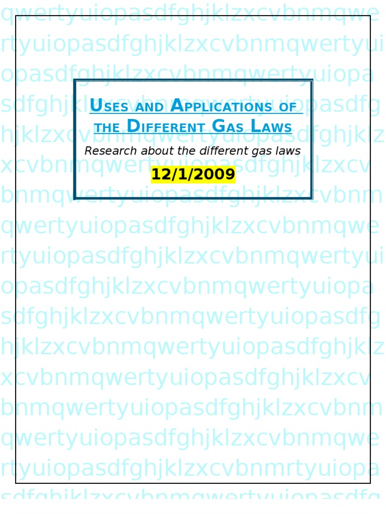 Real-Life Applications of Gas Laws | PDF | Gases | Pressure