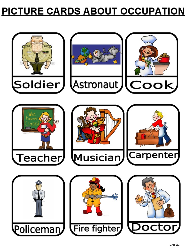 Picture Cards Occupations | PDF | Labour | Employment