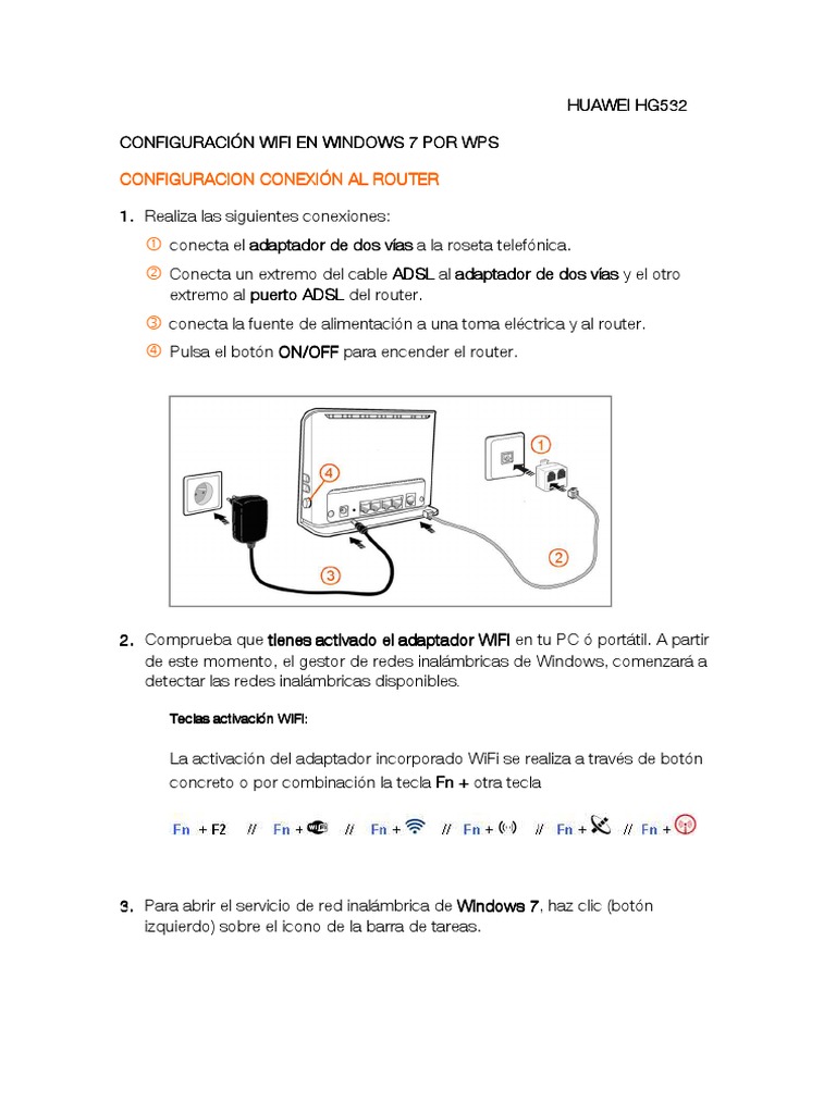 Activar WPS en Router Huawei HG532 | PDF | Enrutador (Computación ...