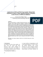 Application of ESD and PR+Wong Sandler Mixing Rule Equations of State To Study Methane Hydrate Formation in The Presence of Different Inhibitors