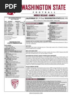 WSU 14FB Game Notes - California
