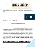 Ação de Reintegração de Posse de Imóvel - Rito Especial - Força Nova