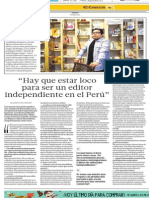 Hay Que Estar Loco para Ser Un Editor Independiente en El Perú