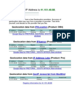 Your IP Address Is .: Geolocation Data From (Product: DB4)