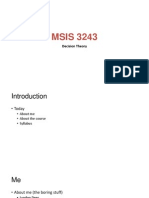 MSIS 3243 Intro To Decision Theory