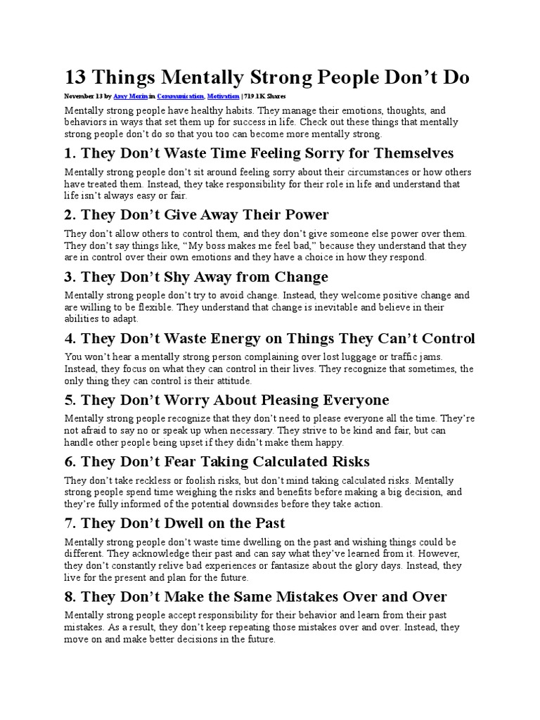 13 things mentally strong book pdf free download
