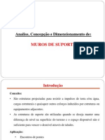 Projeto e Dimensionamento de Muros de Suporte