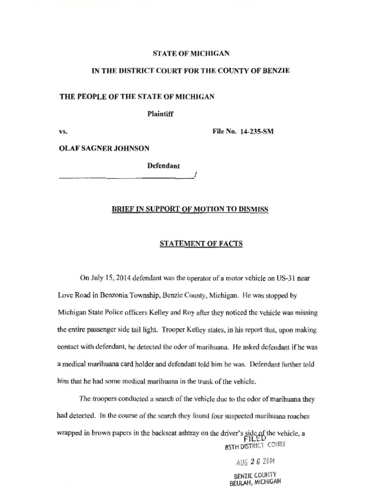 People v Johnson Brief in Support of Motion to Dismiss 082614 Ocr