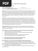 Social Work Learning Contract Template | PDF | Goal | Evaluation