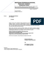 Surat Permintaan Full Proposal Penelitian Unggulan Strategis Nasional 2011