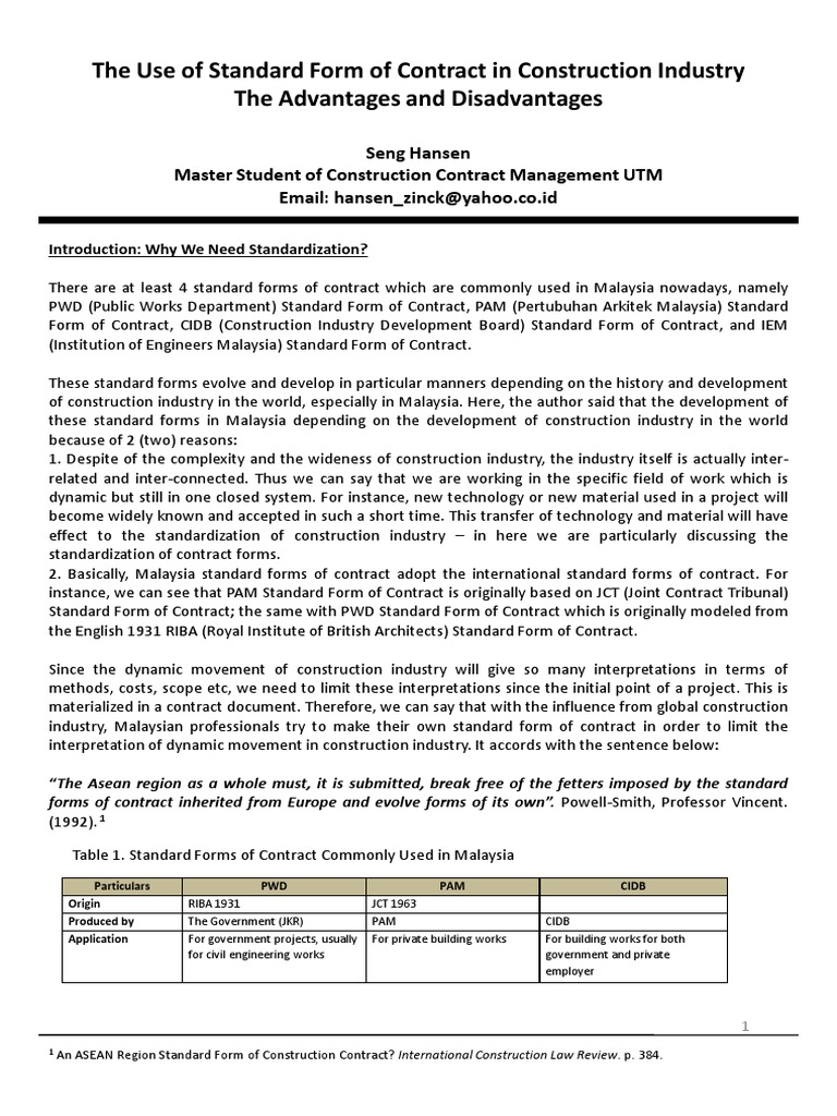 Pam contract 2006 with quantities free download
