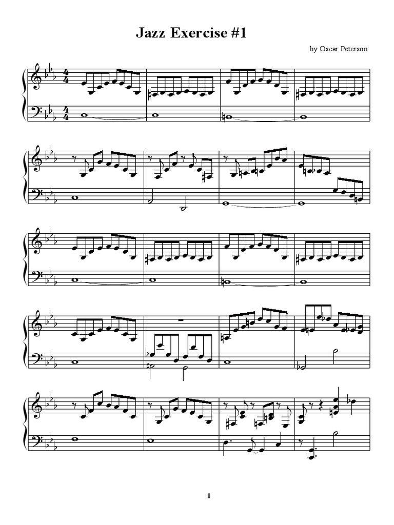 (Sheet Music - Piano) Oscar Peterson. Jazz exercises.pdf | Musical