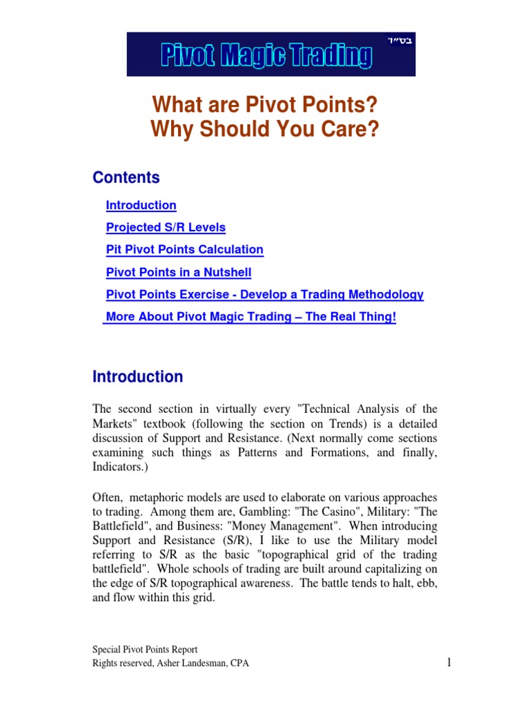 Pivot Points Trading Guide | PDF